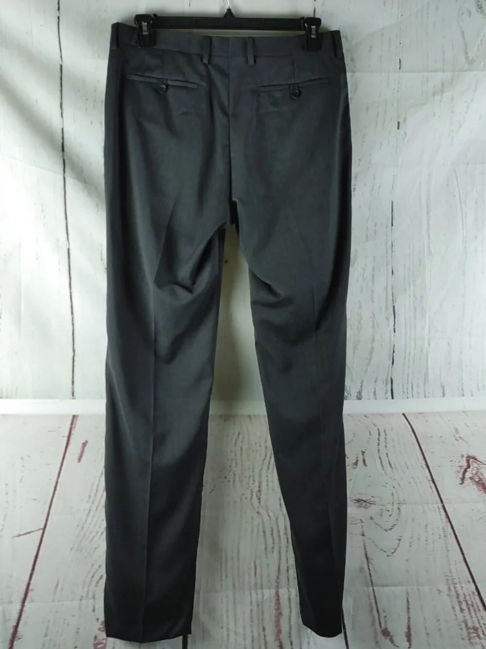Banana Republic Modern 42S Wool 3 Button Charcoal Gray 2pc Suit 34x36 Flat Front